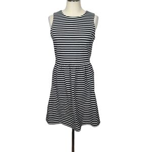 J. Crew Factory Striped Black White Sleeveless Back Zipper Mini Dress XS